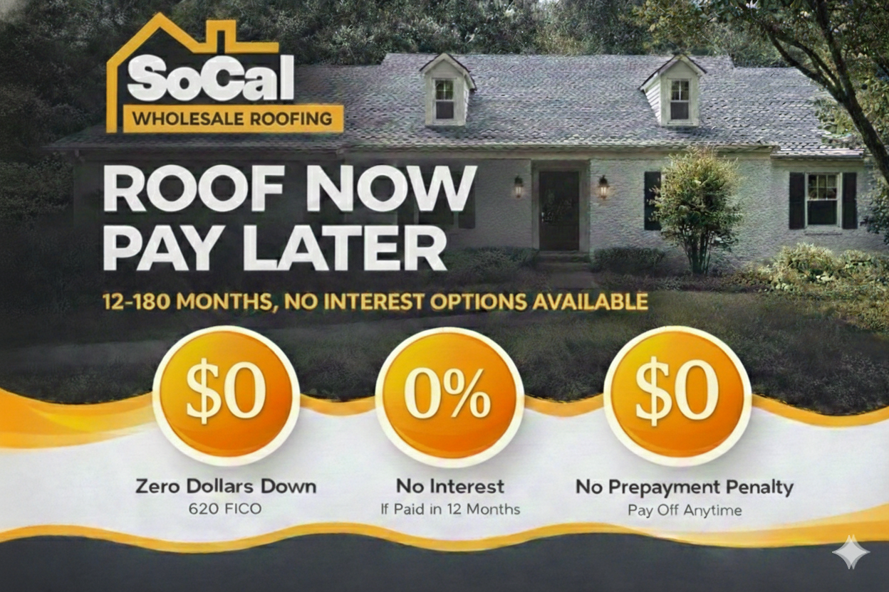 Roof Now Pay Later - 0% Interest, $0 Down, No Prepayment Penalty
